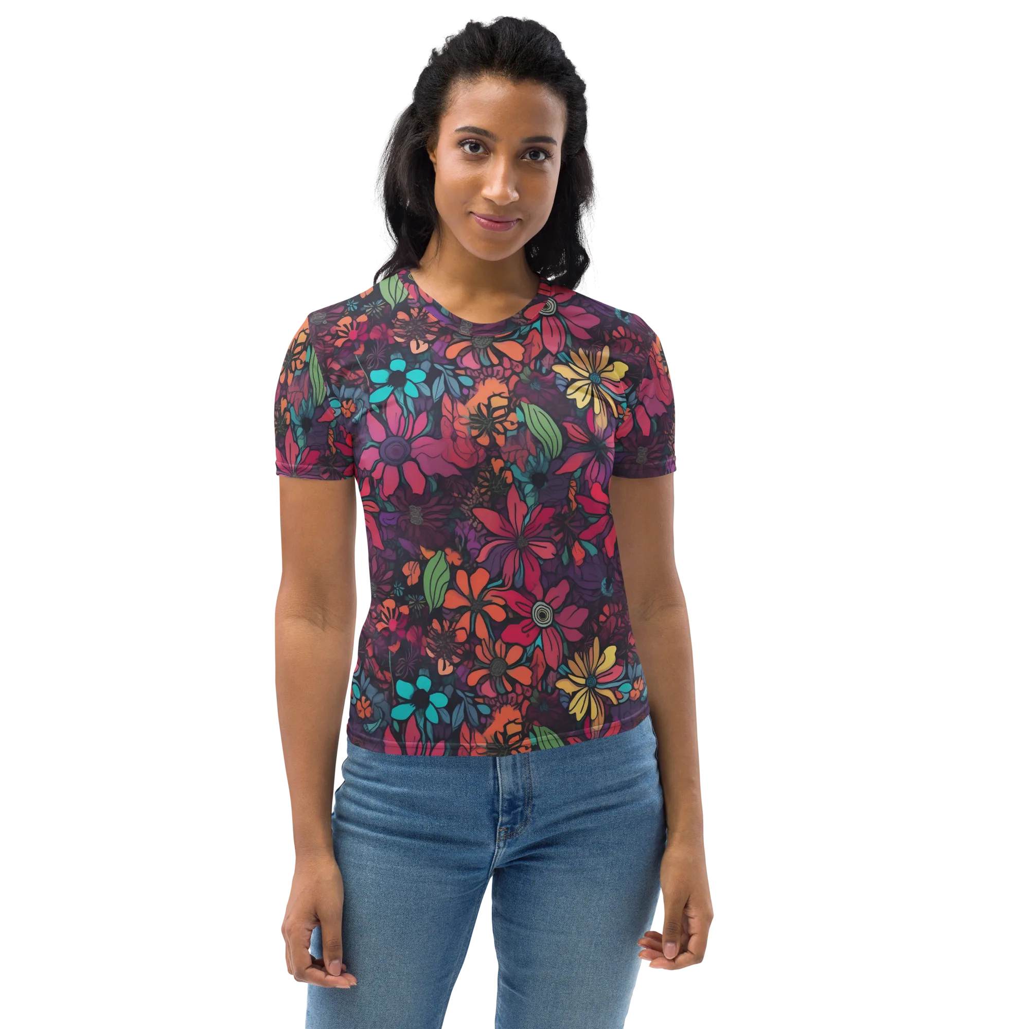 Neon Herbarium on Women's Crew Neck T-Shirt — Front