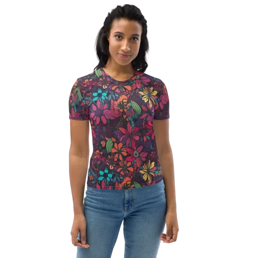 Neon Herbarium on a Women's Crew Neck T-Shirt