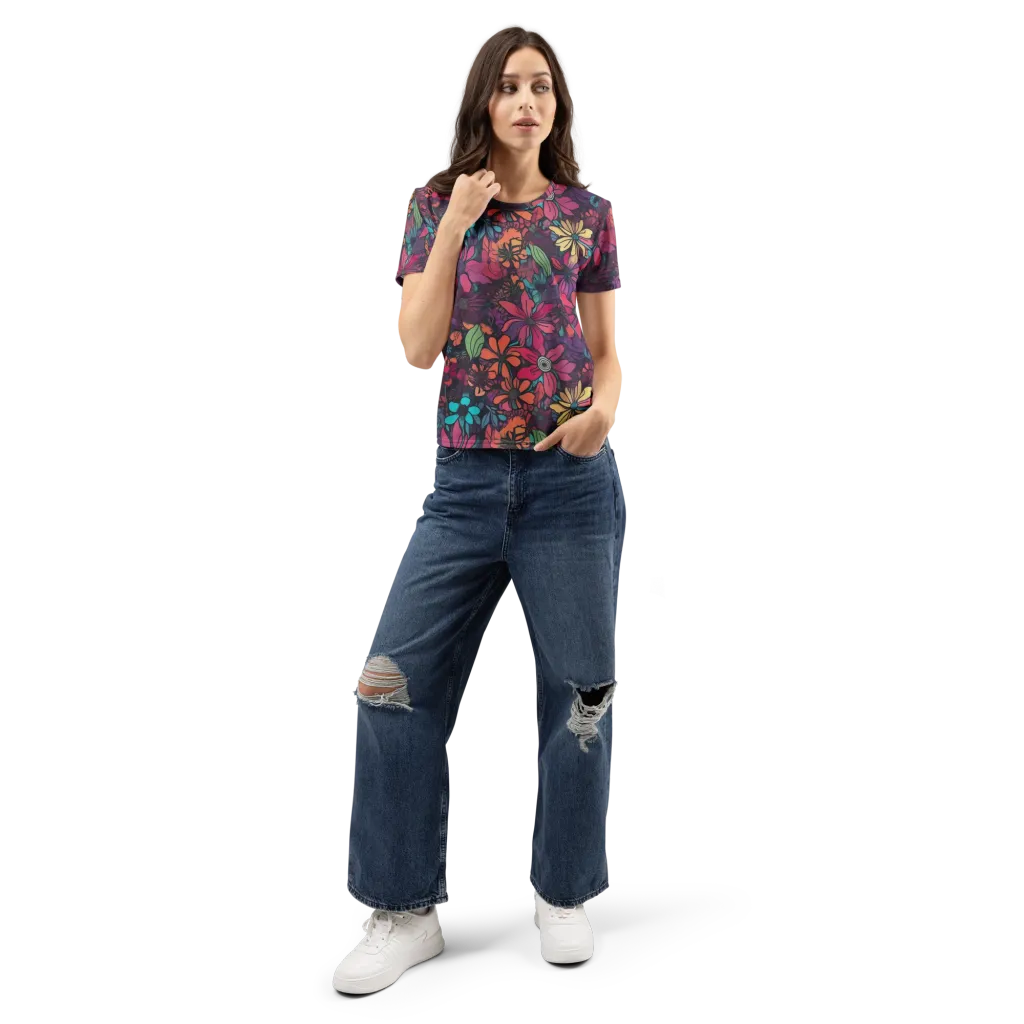 Neon Herbarium on Women's Crew Neck T-Shirt — Front
