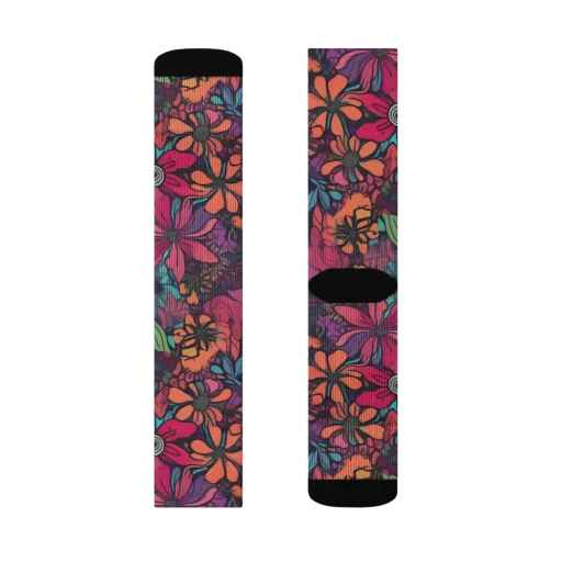 Neon Herbarium on a Socks