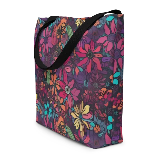 Neon Herbarium on a Large Tote Bag W/ Pocket