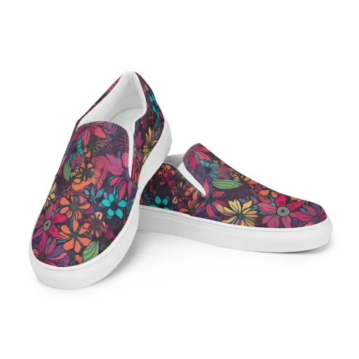 Neon Herbarium on a Women's Slip-On Canvas Shoes