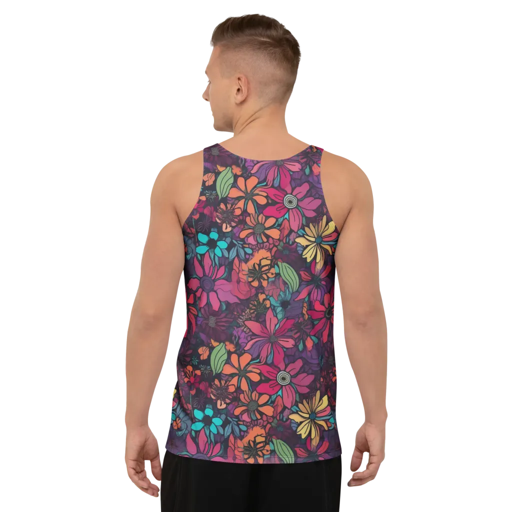 Neon Herbarium on Men's Tank Top — Back