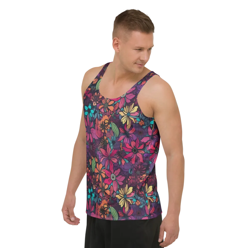 Neon Herbarium on Men's Tank Top — Left Front