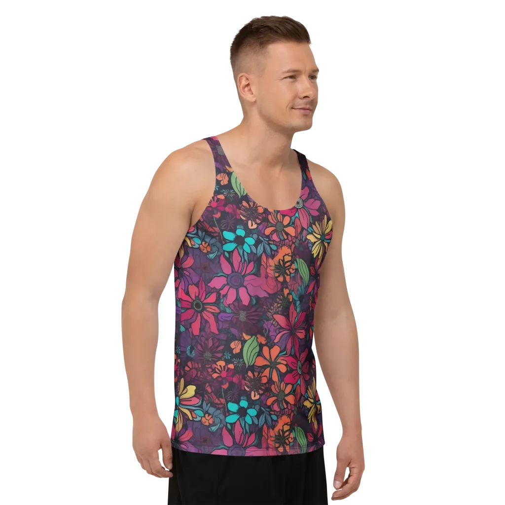 Neon Herbarium on Men's Tank Top — Right Front