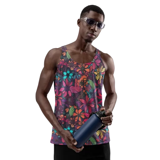 Neon Herbarium on a Men's Tank Top