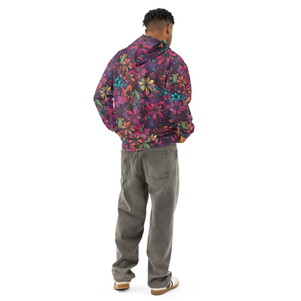 Neon Herbarium on Cotton Hoodie — Back
