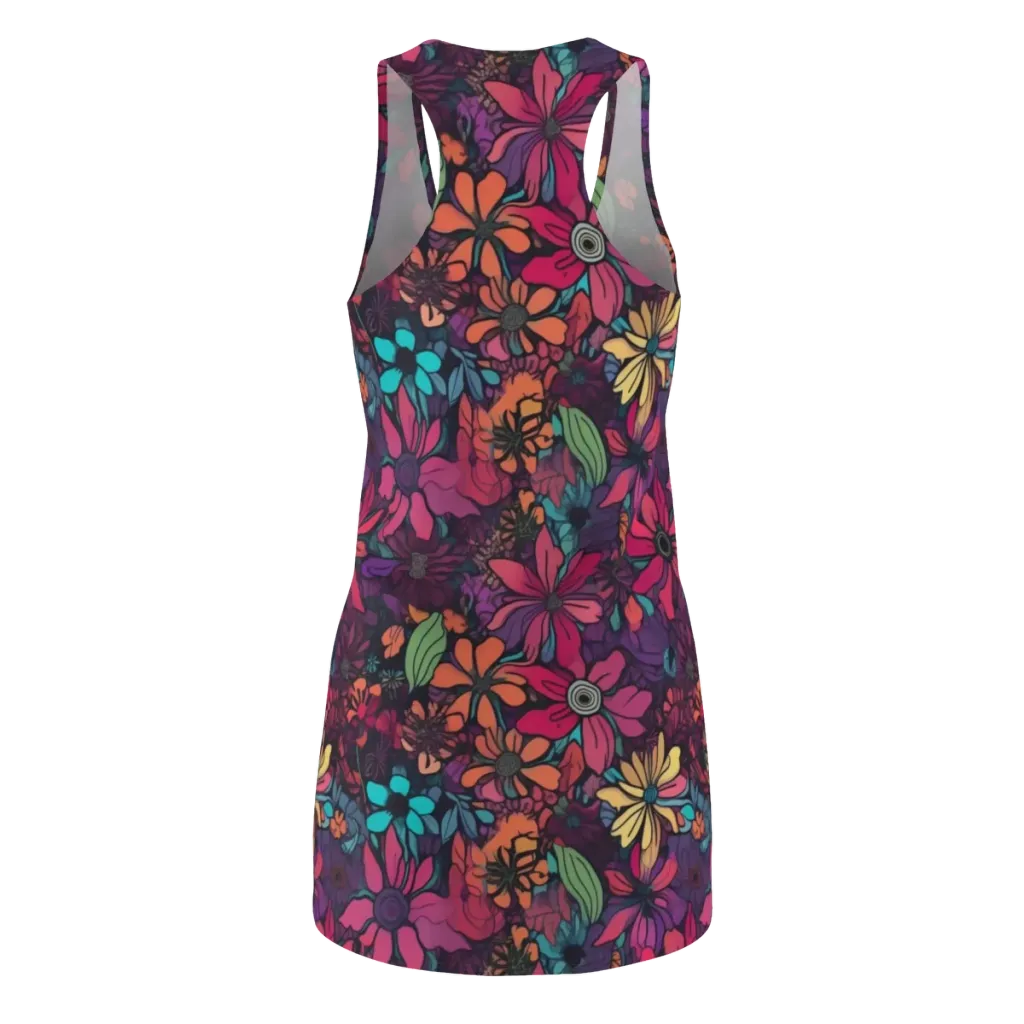 Neon Herbarium on Racerback Dress — Back