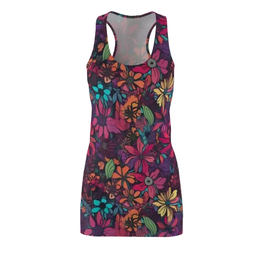 Neon Herbarium on a Racerback Dress
