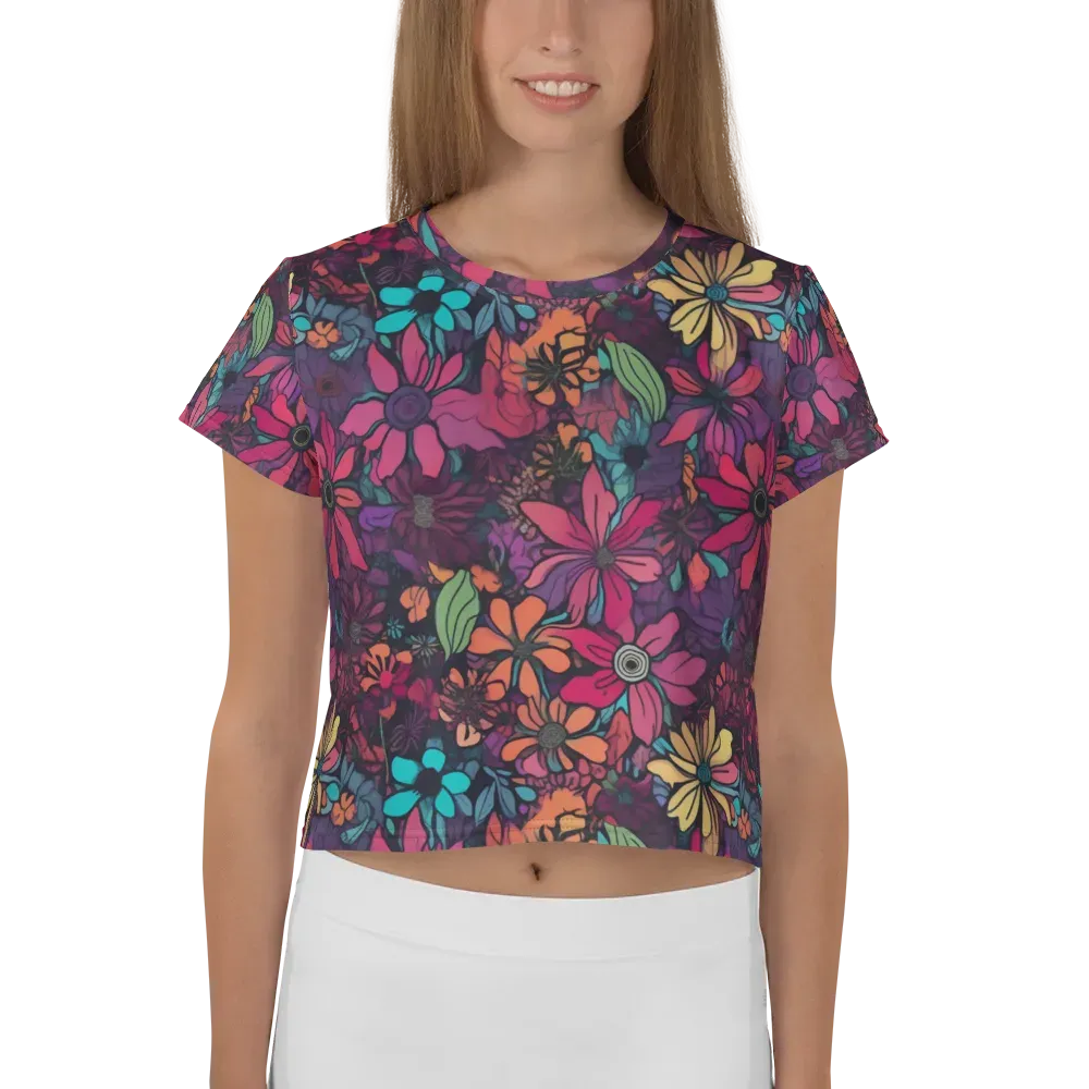 Neon Herbarium on Crop Tee — Front