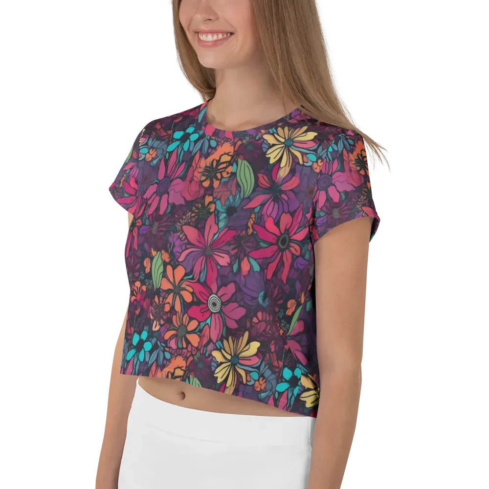 Neon Herbarium on Crop Tee — Left