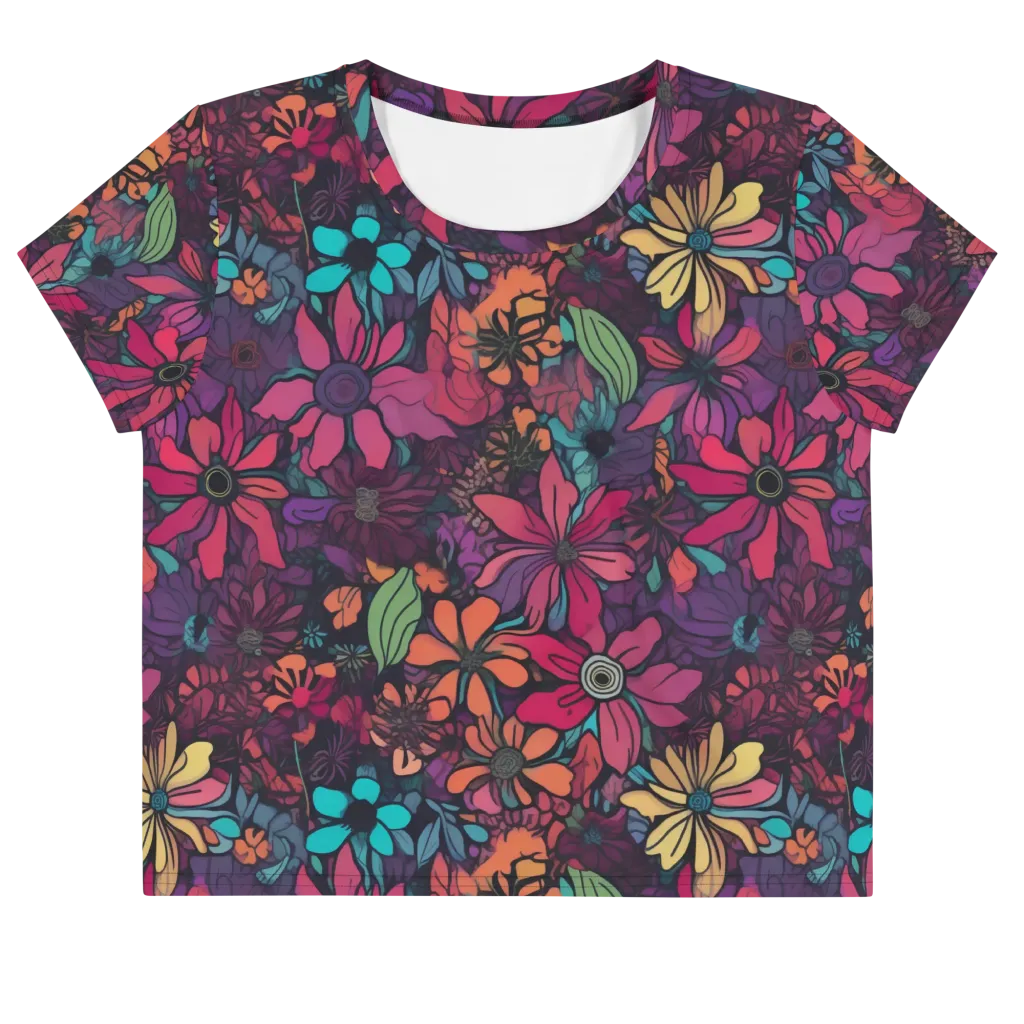 Neon Herbarium on Crop Tee — Front