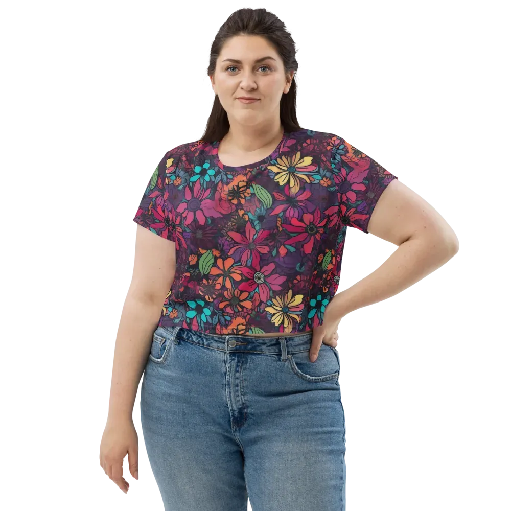 Neon Herbarium on Crop Tee — Front