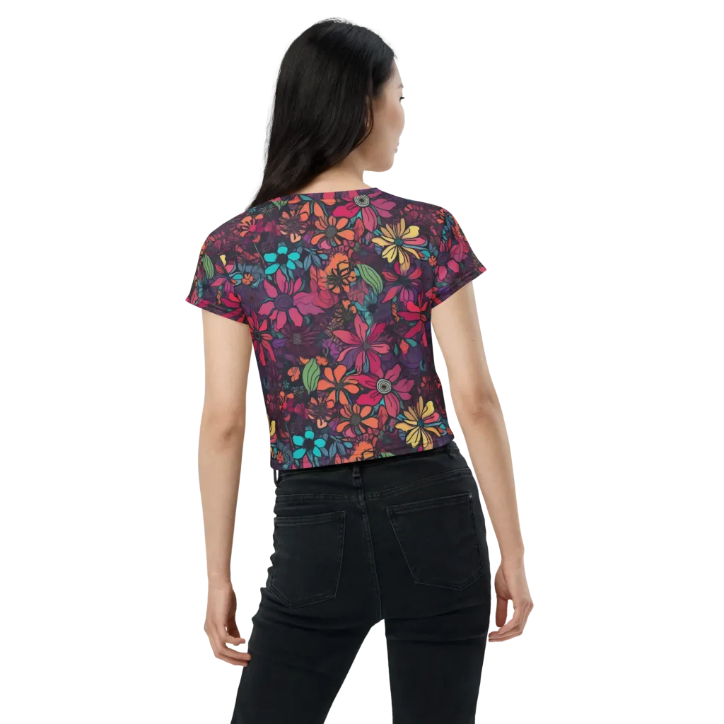 Neon Herbarium on Crop Tee — Back