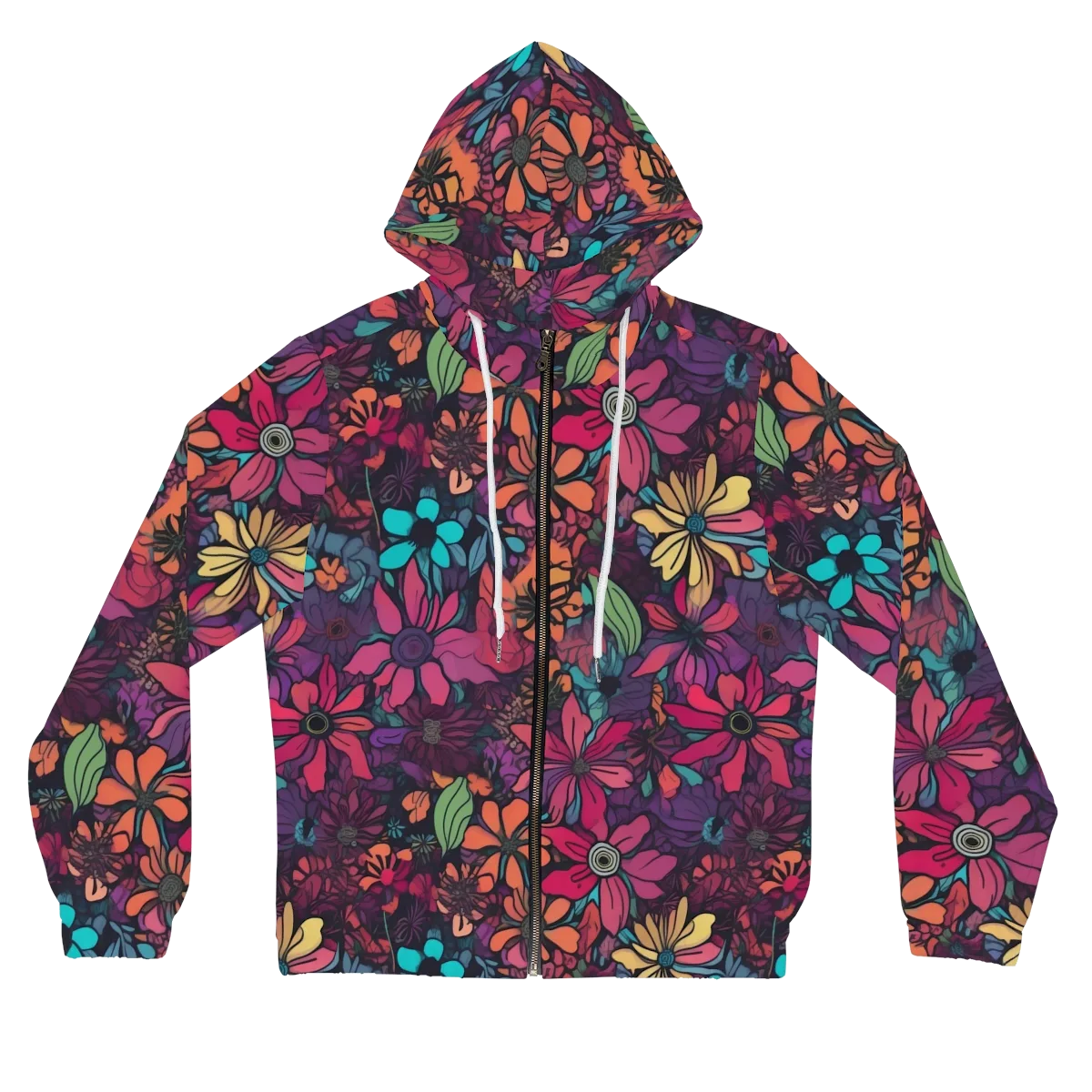 Neon Herbarium on Women's Full-Zip Hoodie — Front
