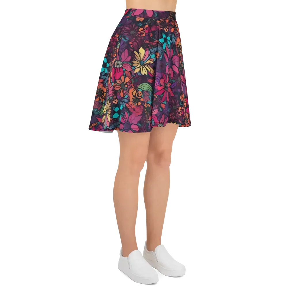 Neon Herbarium on Skater Skirt — Right