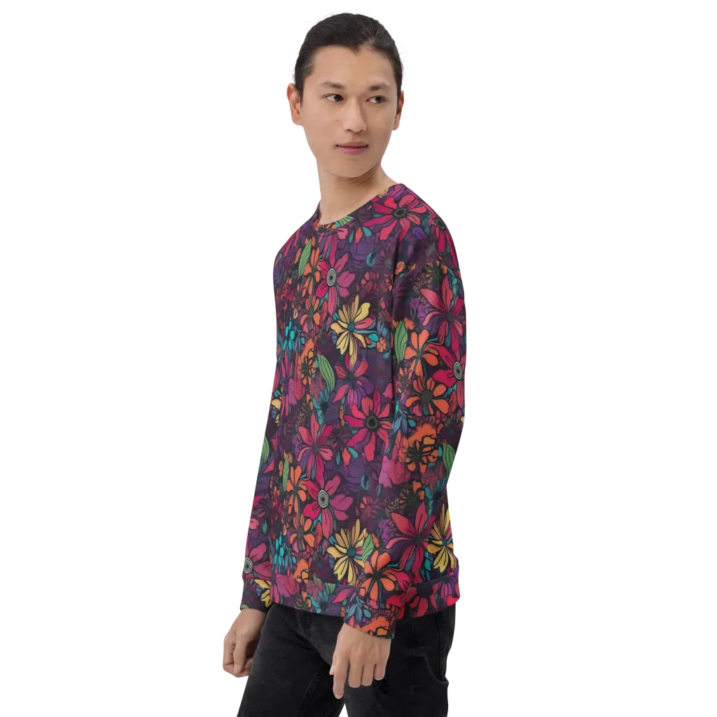 Neon Herbarium on Sweatshirt — Left Front