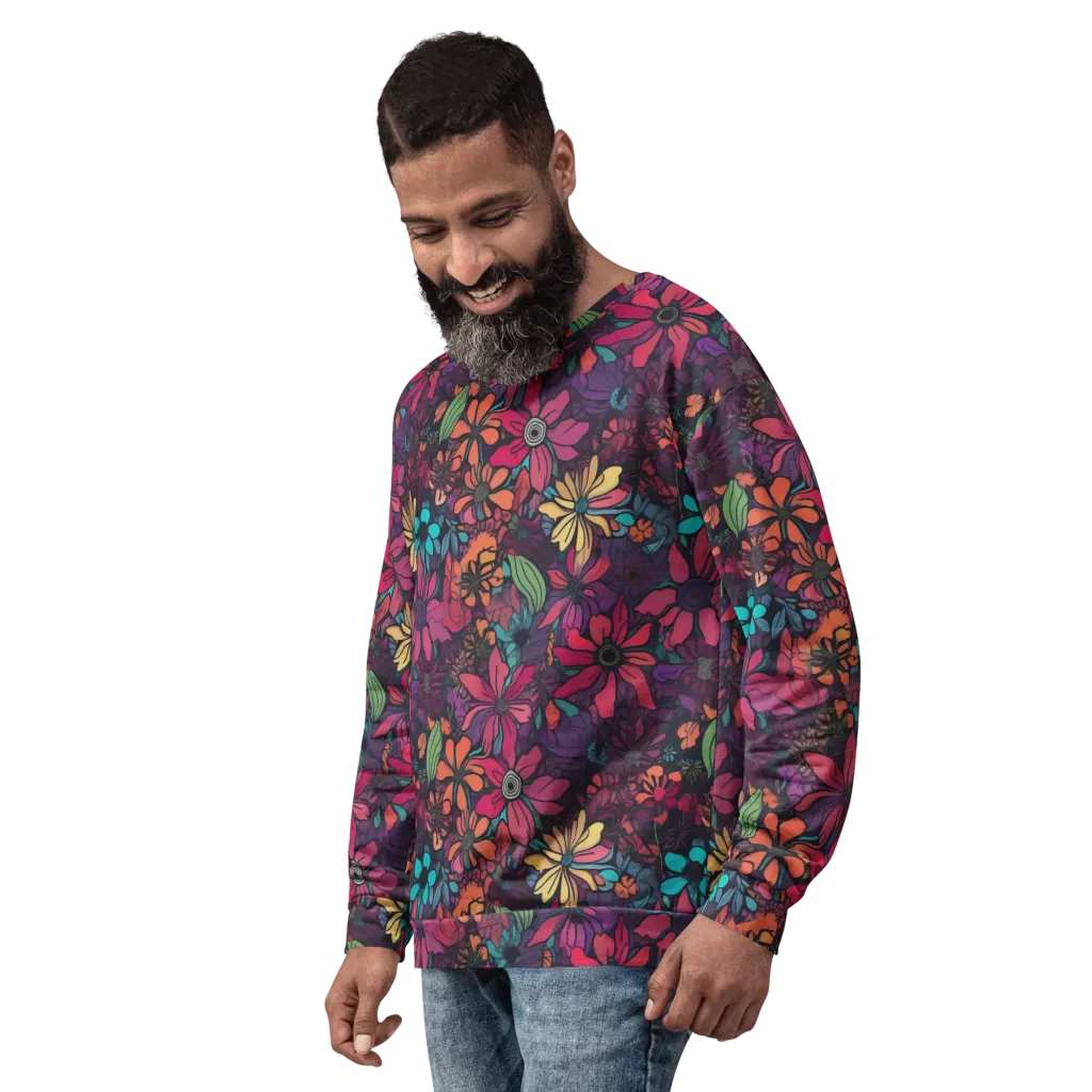 Neon Herbarium on Sweatshirt — Left Front