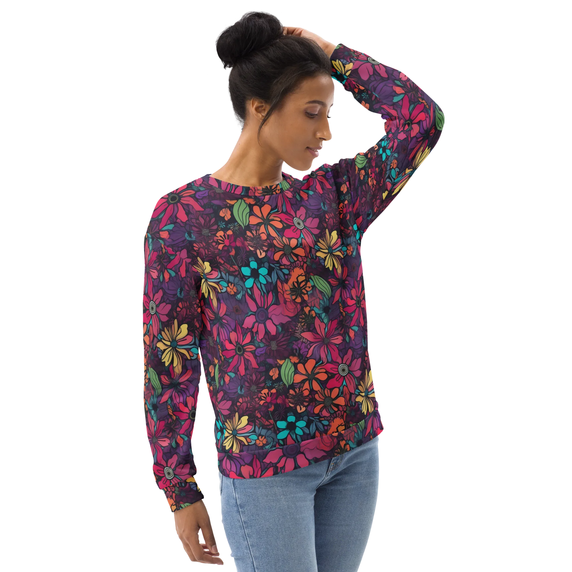 Neon Herbarium on Sweatshirt — Right Front