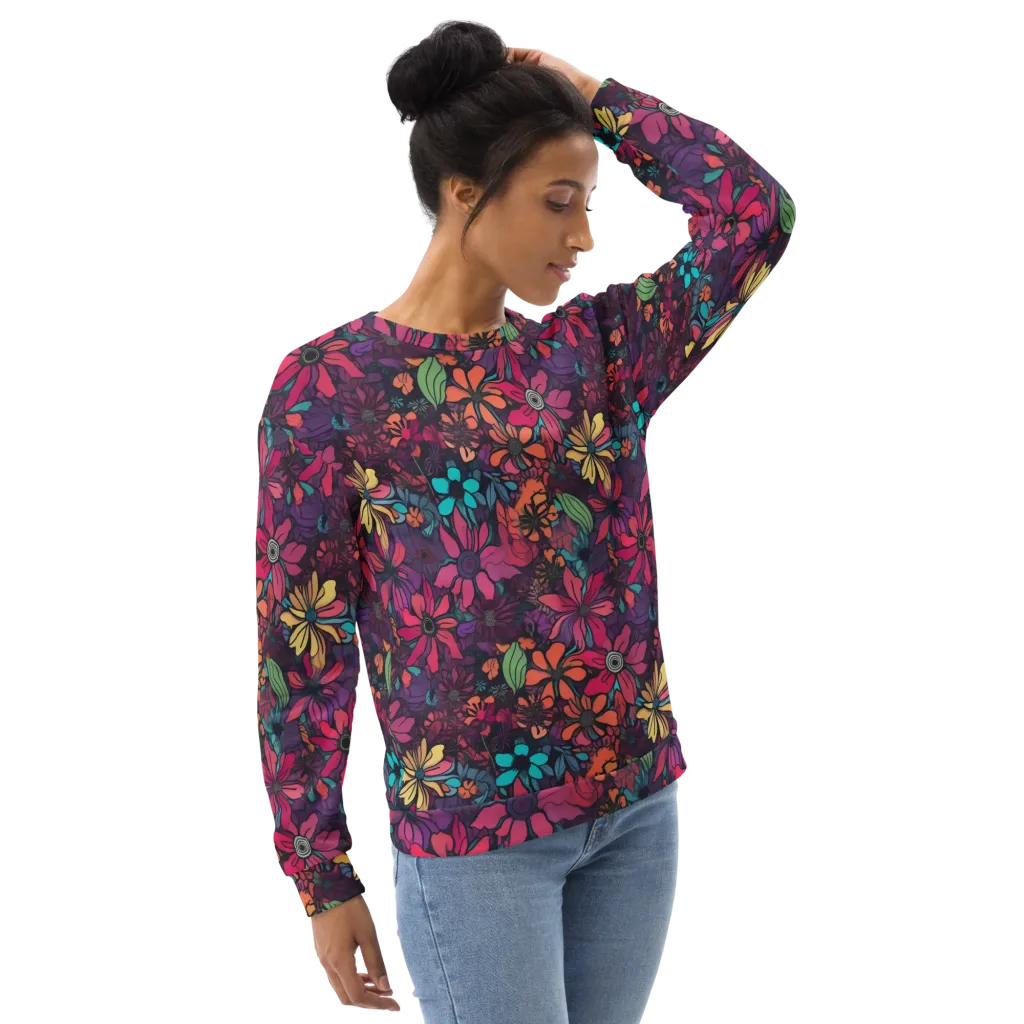 Neon Herbarium on Sweatshirt — Right Front