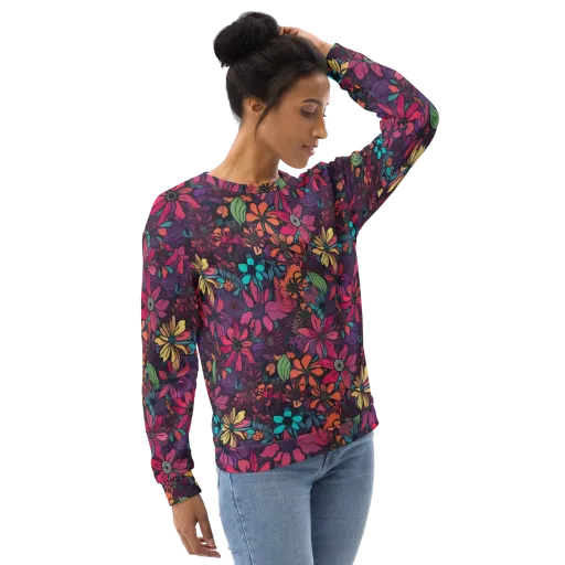 Neon Herbarium on a Sweatshirt