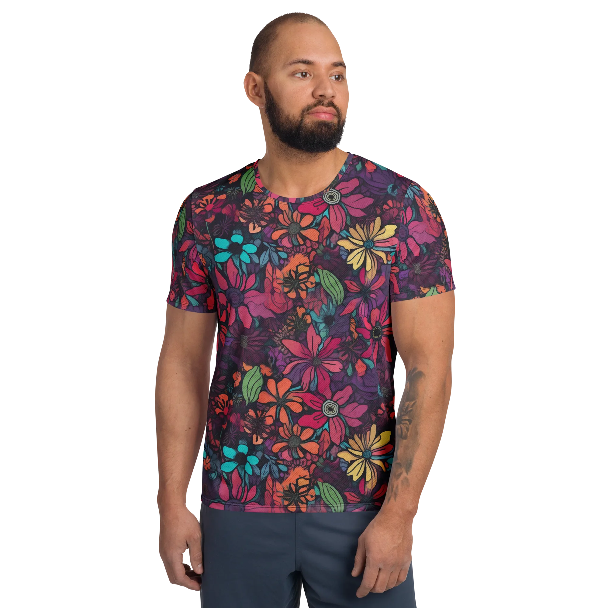 Neon Herbarium on Men's Athletic T-Shirt — Front