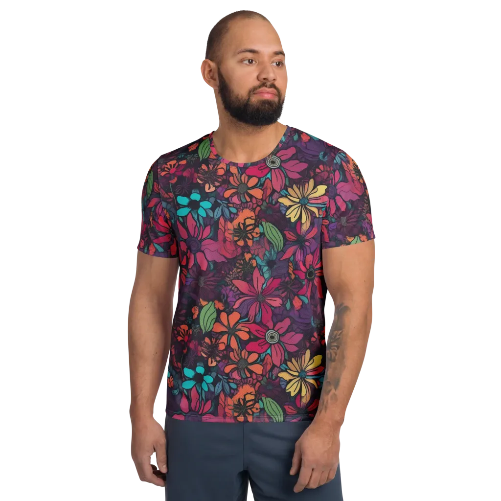 Neon Herbarium on Men's Athletic T-Shirt — Front