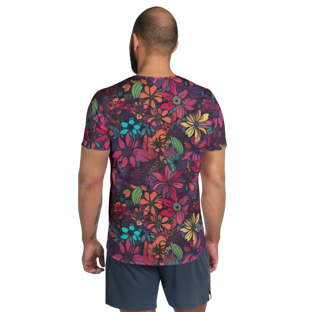 Neon Herbarium on Men's Athletic T-Shirt — Back