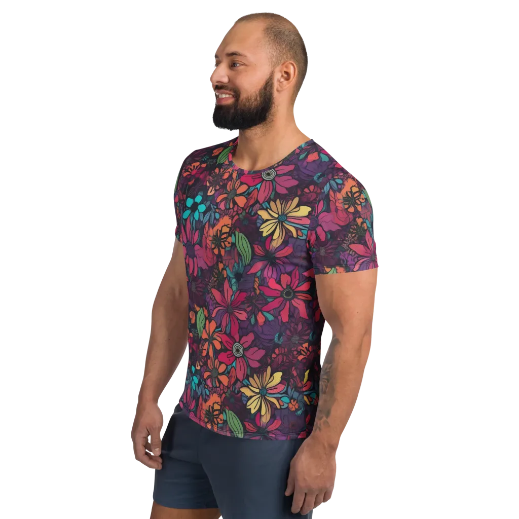 Neon Herbarium on Men's Athletic T-Shirt — Left