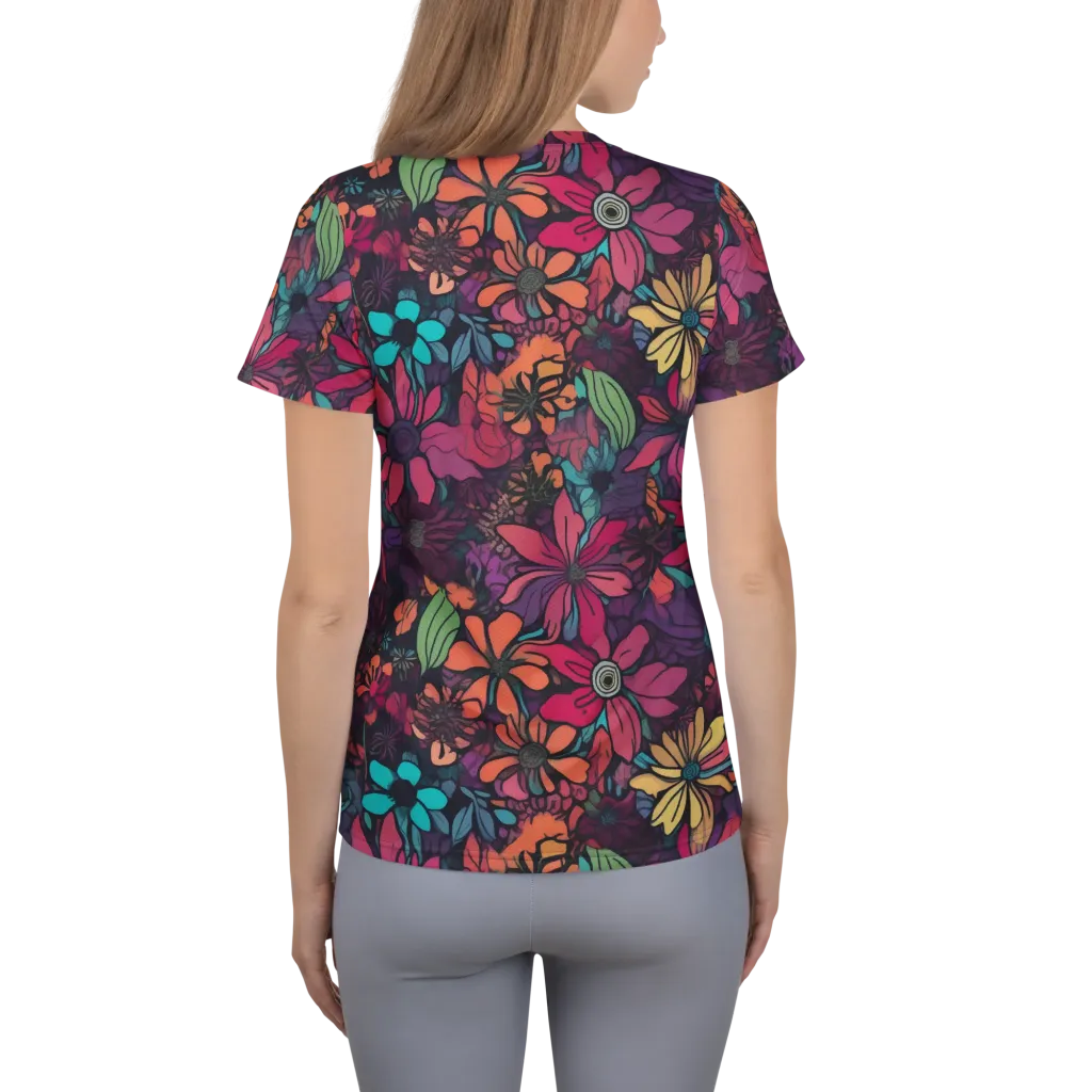 Neon Herbarium on Women's Athletic T-Shirt — Back