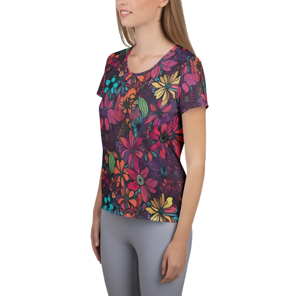 Neon Herbarium on Women's Athletic T-Shirt — Left