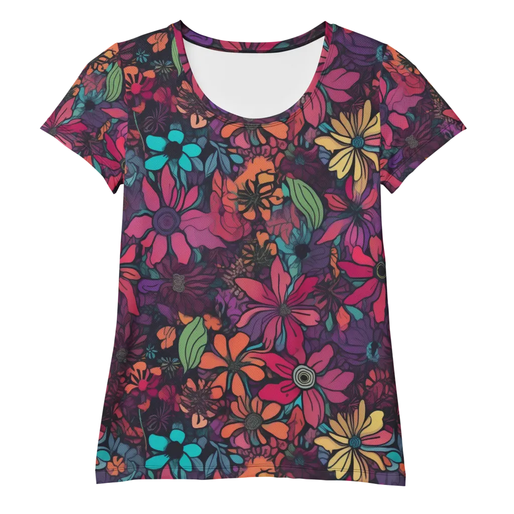 Neon Herbarium on Women's Athletic T-Shirt — Front