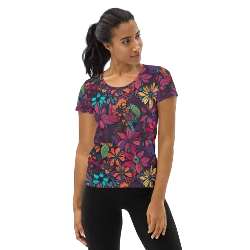 Neon Herbarium on a Women's Athletic T-Shirt