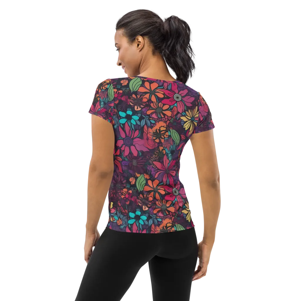 Neon Herbarium on Women's Athletic T-Shirt — Back