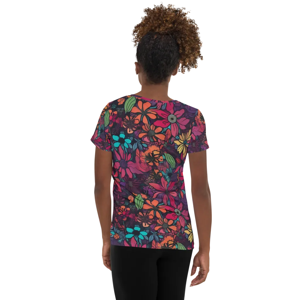 Neon Herbarium on Women's Athletic T-Shirt — Back