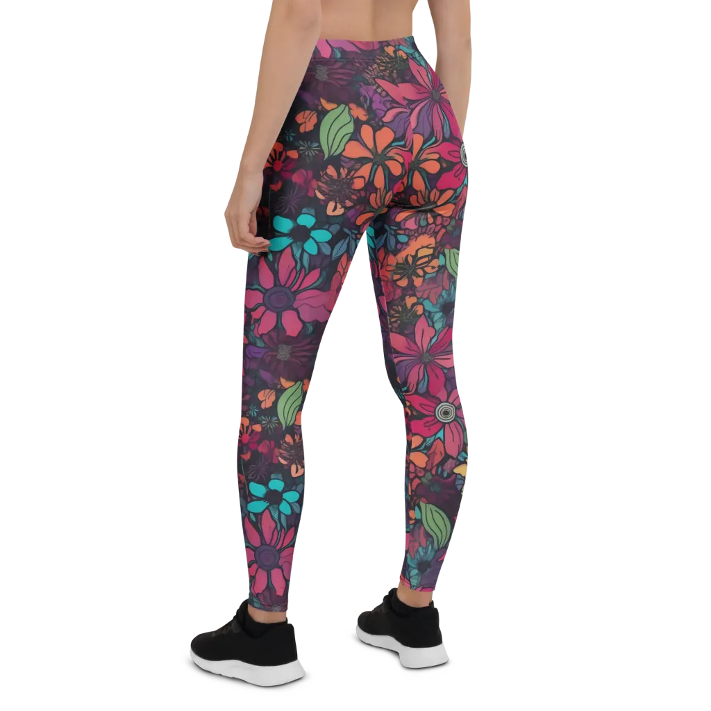 Neon Herbarium on Leggings — Back