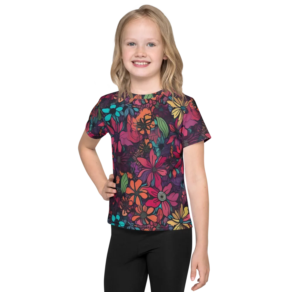 Neon Herbarium on Kids Crew Neck T-Shirt — Front