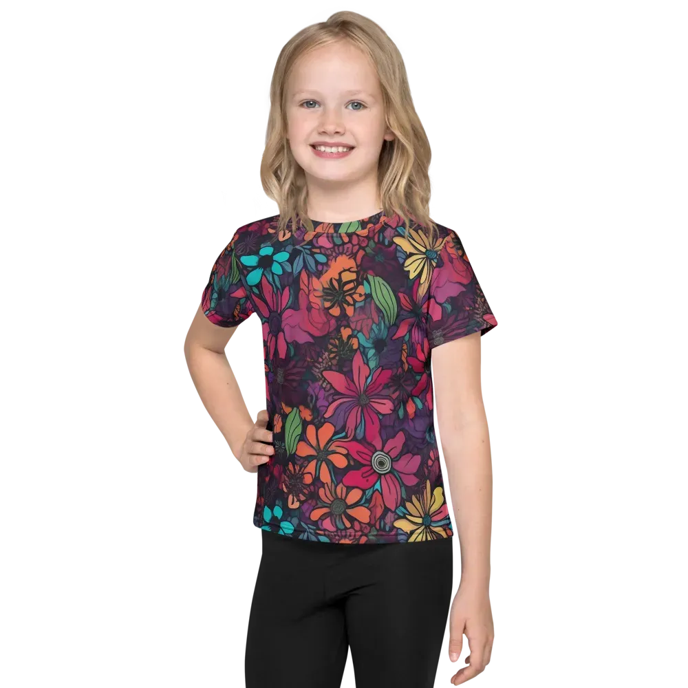 Neon Herbarium on Kids Crew Neck T-Shirt — Front