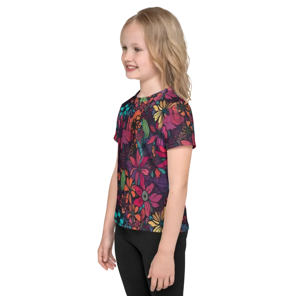 Neon Herbarium on Kids Crew Neck T-Shirt — Left