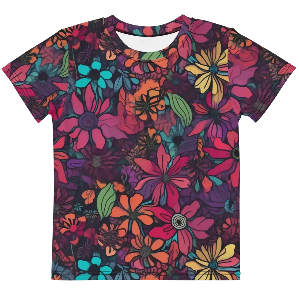 Neon Herbarium on Kids Crew Neck T-Shirt — Front
