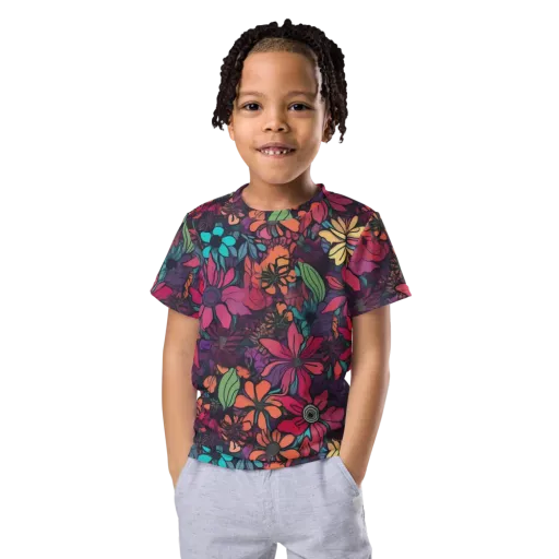 Neon Herbarium on a Kids Crew Neck T-Shirt
