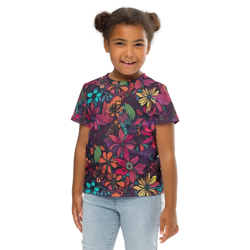 Neon Herbarium on Kids Crew Neck T-Shirt — Front