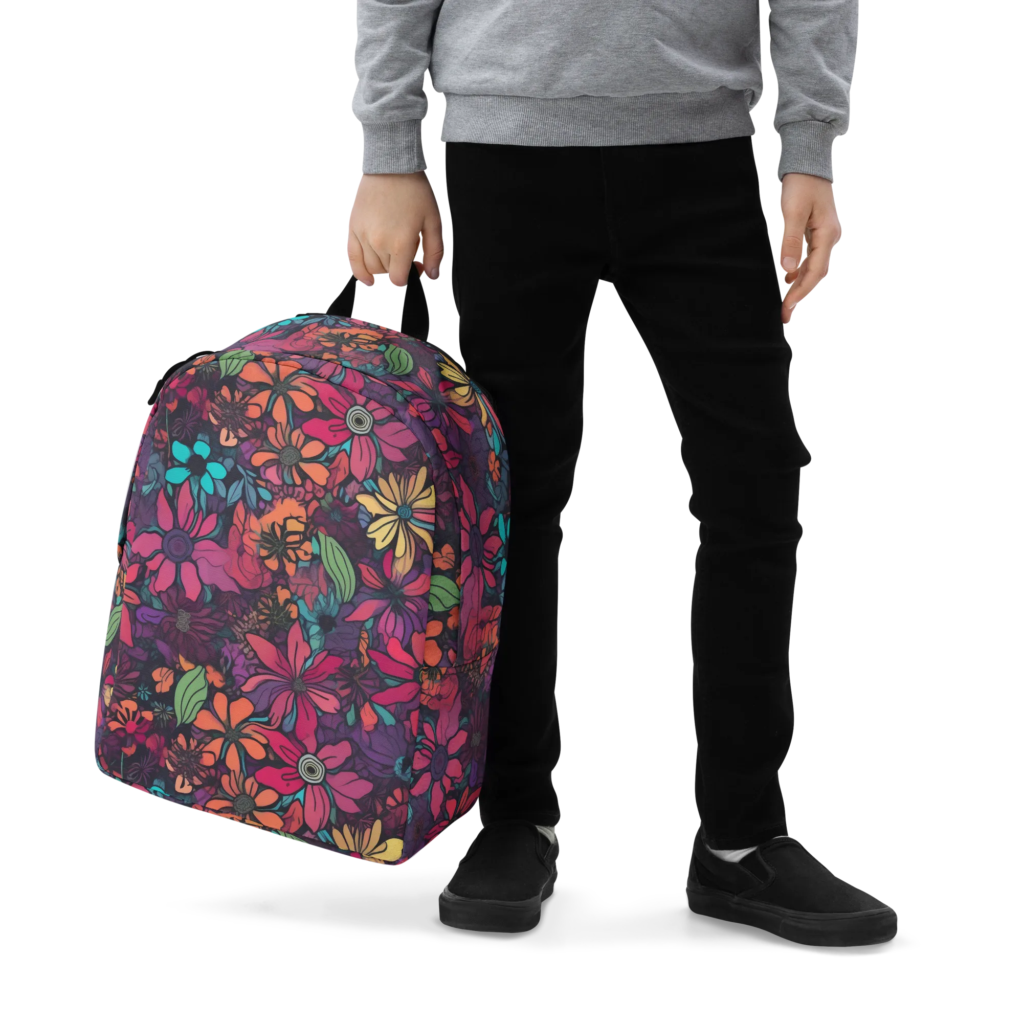 Neon Herbarium on Minimalist Backpack — Zoomed-in