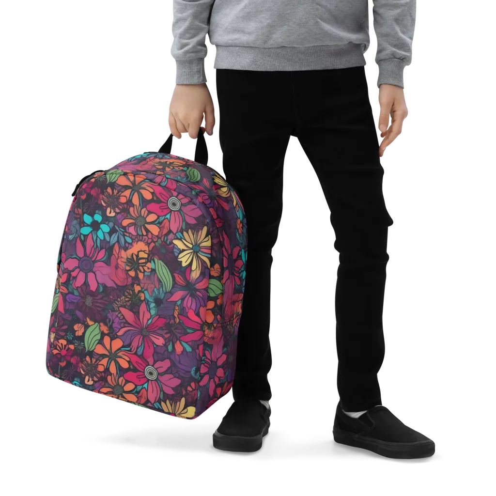 Neon Herbarium on Minimalist Backpack — Zoomed-in