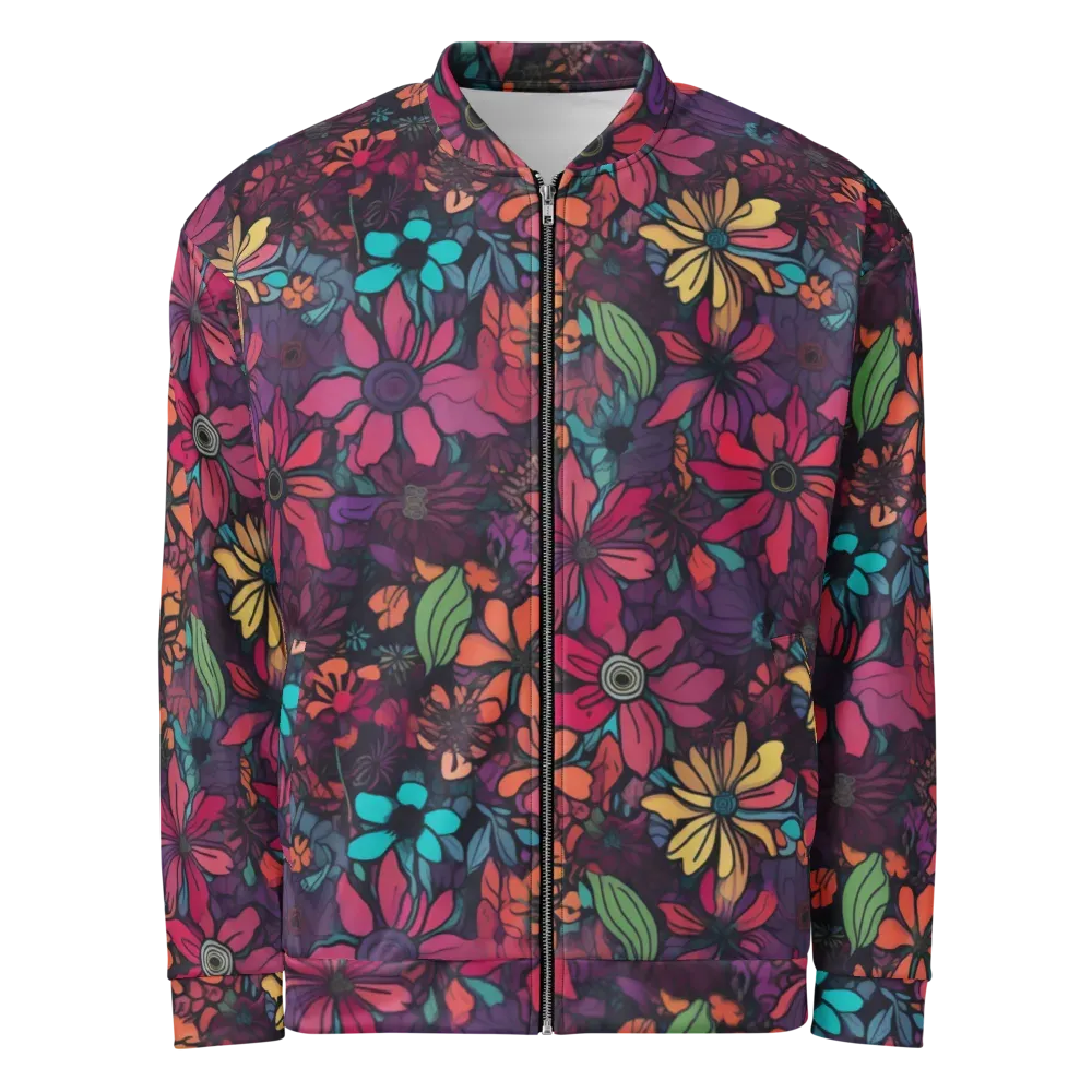 Neon Herbarium on Bomber Jacket — Front