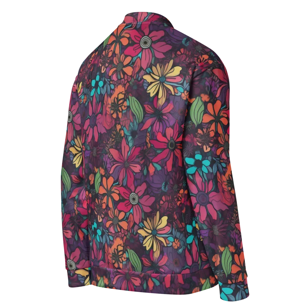 Neon Herbarium on Bomber Jacket — Right Back