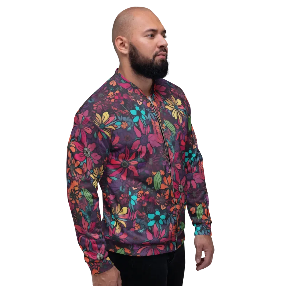 Neon Herbarium on Bomber Jacket — Right