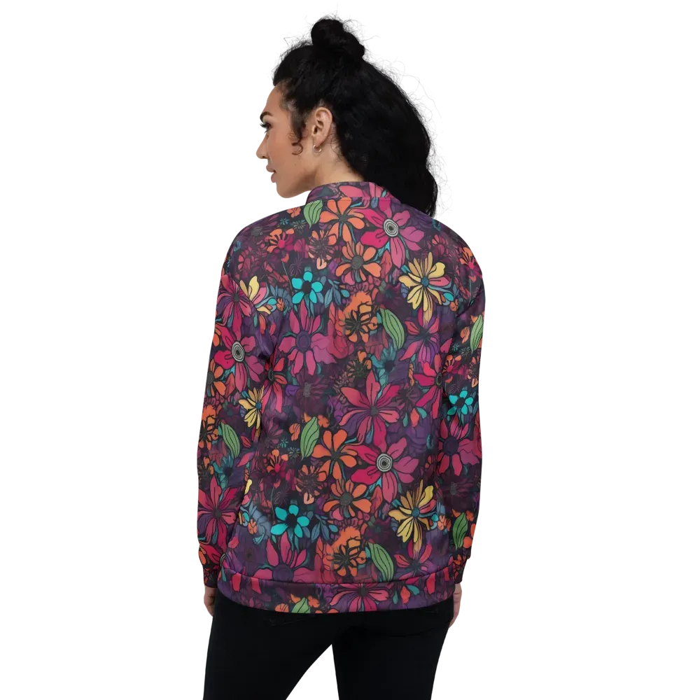 Neon Herbarium on Bomber Jacket — Back