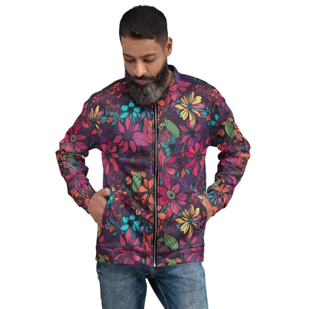 Neon Herbarium on Bomber Jacket — Front