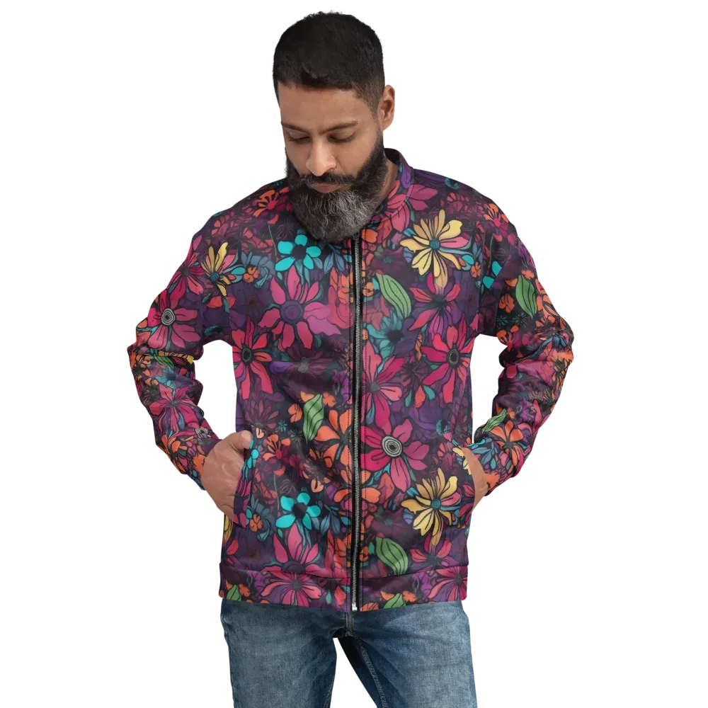 Neon Herbarium on Bomber Jacket — Front